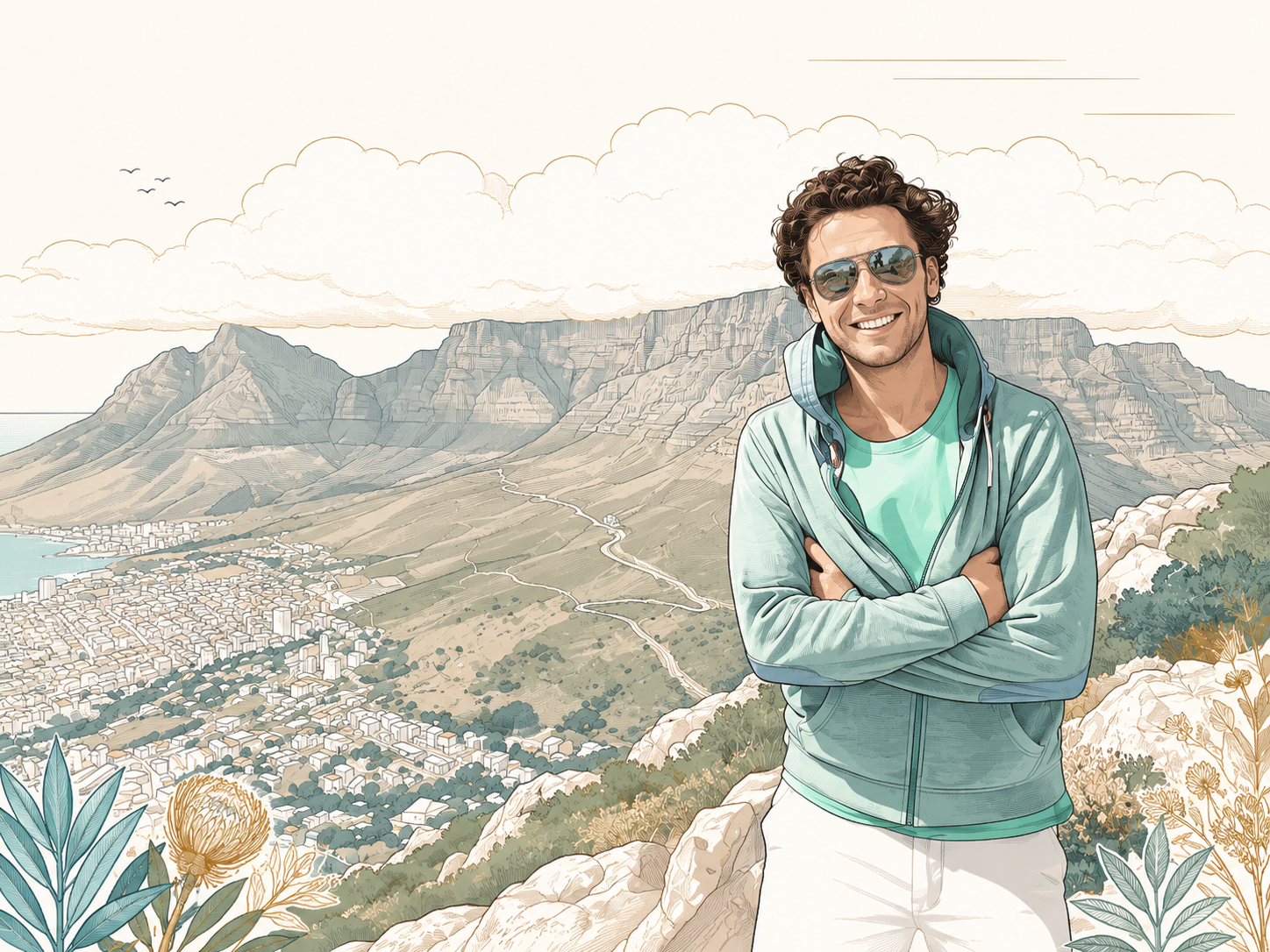 Christian Sonnenberg, Gründer von My Happy Places, am Tafelberg in Cape Town